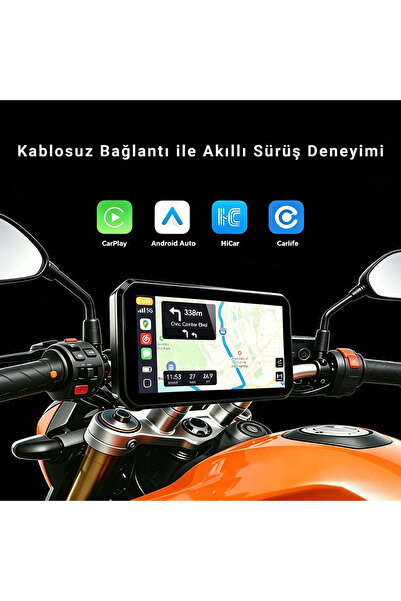 idragon M12 6.25" Motosiklet CarPlay & Android Auto Ekranı, Ön-Arka 2K Kamera...