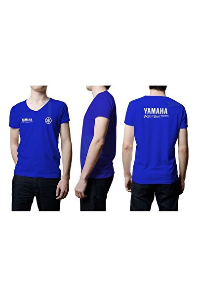 Yamaha Mavi Desenli T-shirt