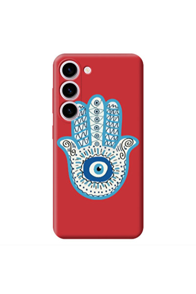 Other Samsung S23 Plus Evil eye bead in hand Red Colored Silicone TPU Θήκη