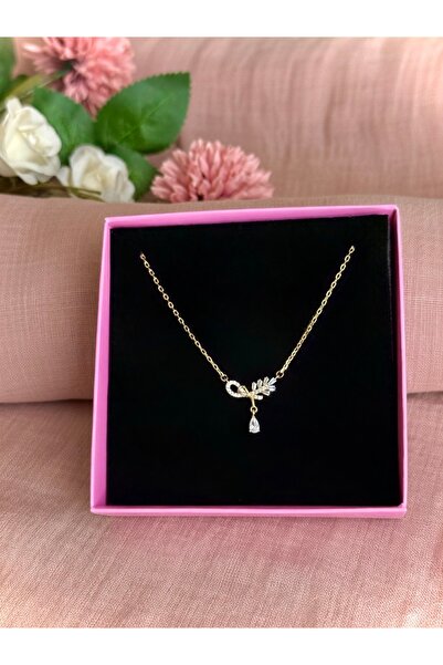 XUPING JEWELRY Sonsuzluk Kolye Zirkon Taşlı Damla Kolye Gold Kaplama Kadın Kolye
