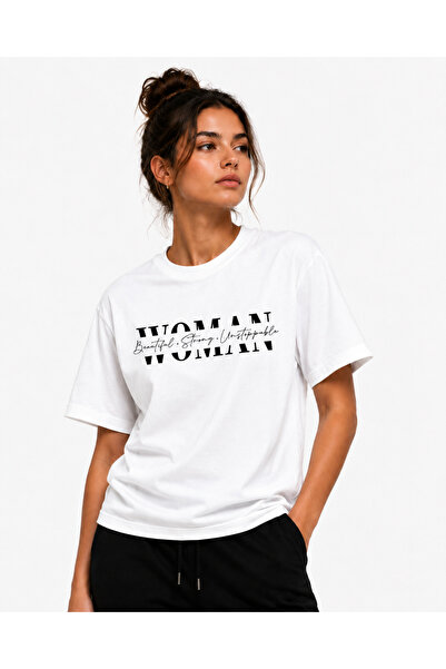 Clothify تي شيرت نسائي بتصميم فاخر مطبوع ومقاس كبير مصنوع من القطن بنسبة 100%