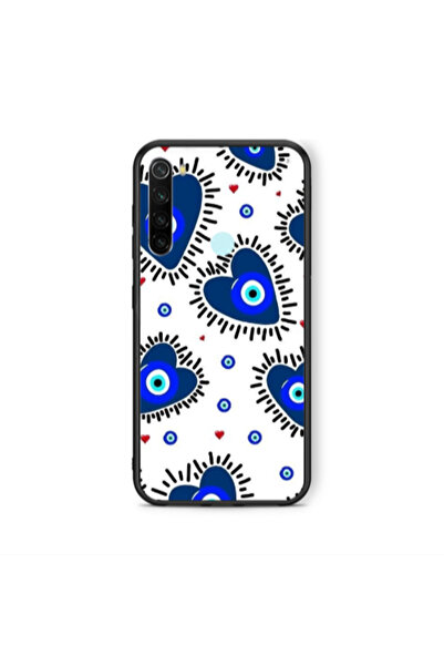 Other Xiaomi Redmi Note 8 Heart evil eye beads Black Glossy Θήκη