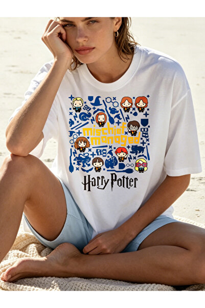 Fleck Womens T Shirts Harry Potter Mischief Managed Chibi Characters Magic Th...