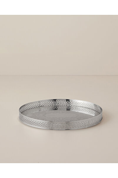English Home Andre Metal Dekoratif Tepsi 23x5 Cm Gümüş