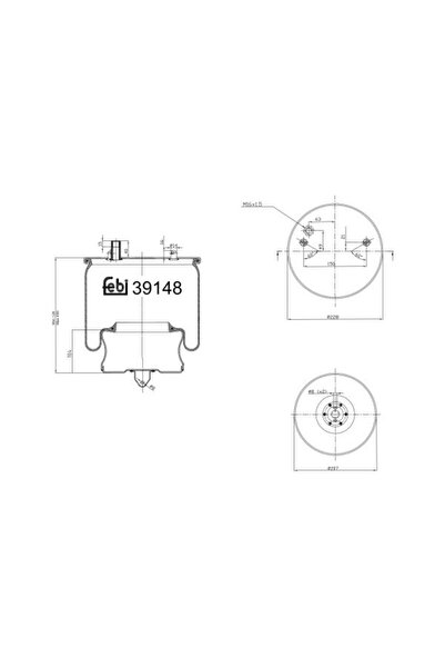 FEBI BILSTEIN Perna de Aer Spate (diametru: 197/228mm) Volvo 7300 8500 8700 9...