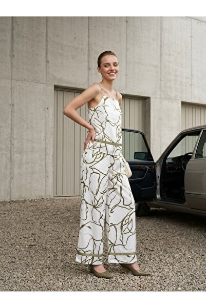 Ulugöl Tekstil Tulip pattern satin set