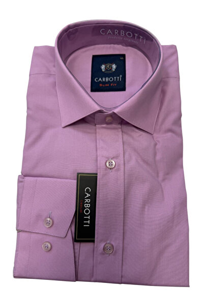 OEM Camasa barbati mov deschis, maneca lunga, slim fit, bumbac-poliester, mar...