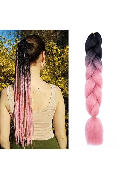 FITINT Extensii de păr colorate, codițe în 2 culori pentru împletituri, coadă de cal 487