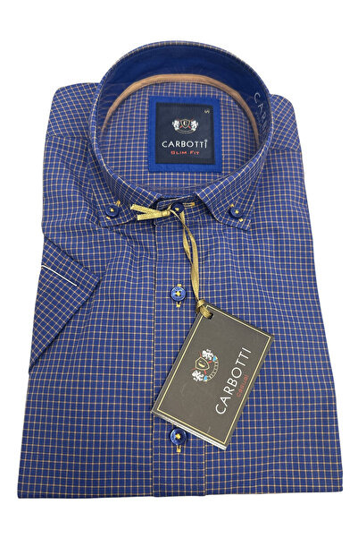 OEM Camașă bărbați Carbotti, albastru, slim fit, bumbac-poliester, mărimea S