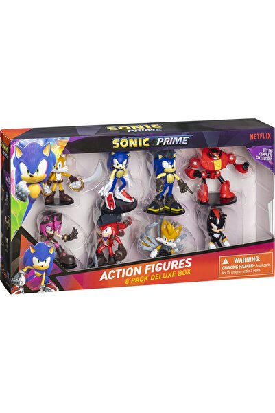 scntoys Sonic Prime 8'li Deluxe Aksiyon Figür Seti Sonic Shadow Tails Amy Orj...