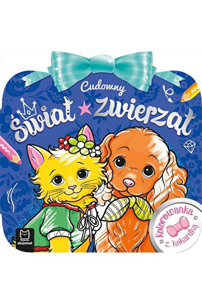 AKSJOMAT Carte de colorat Cudowny swiat zwierzat, cu fundita, pentru copii 3+...