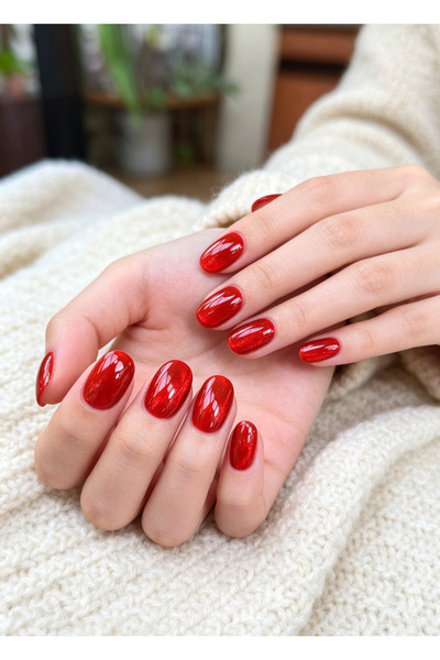 Easy Beauty LARGE Beden Kedi Gözü Kısa Tırnak 10 Adet Takma Tırnak Seti Kutul...