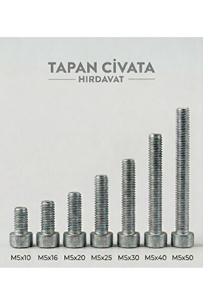 M5x50 8,8 kalite galvaniz kaplı imbus civata
