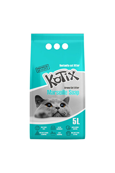 KOTIX Așternut pentru pisici, 5 l, parfum de săpun de Marsilia