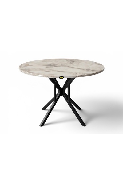 Vivense SELİN YUVARLAK MUTFAK MASASI, EFES SİYAH, 90 CM