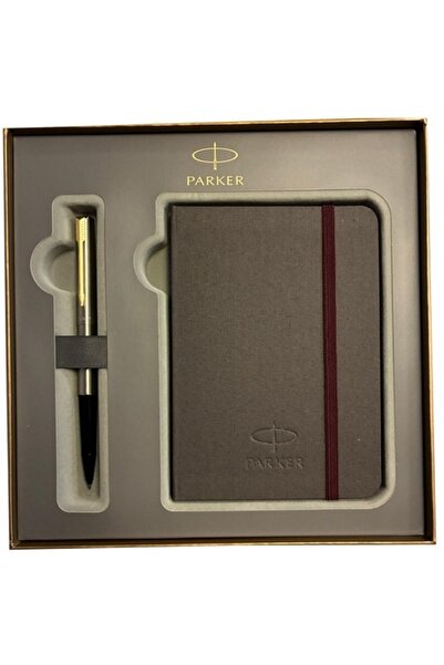 Parker Hediye Seti GT Gold Krom Roller Kalem + Defter