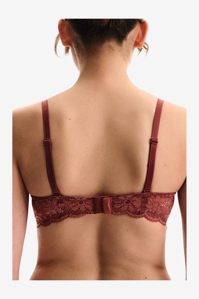 Penti Women Pop Up Lace Bordeaux Strapless Wired Padded Bra