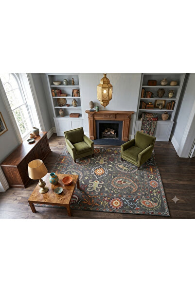 SELÇUK ASYÜN HALI KARABAĞ 1853 200 x 290 ETNİK DESEN SALON OTURMA ODASI HALISI