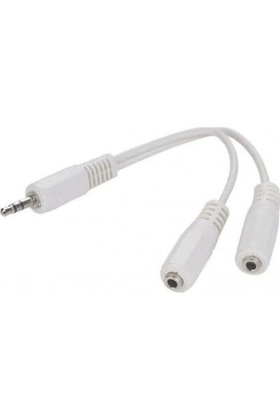 Cablexpert CCA-415W Μετατροπέας 3.5mm αρσενικό σε 3.5mm 2x θηλυκό Λευκό 1 τεμ...