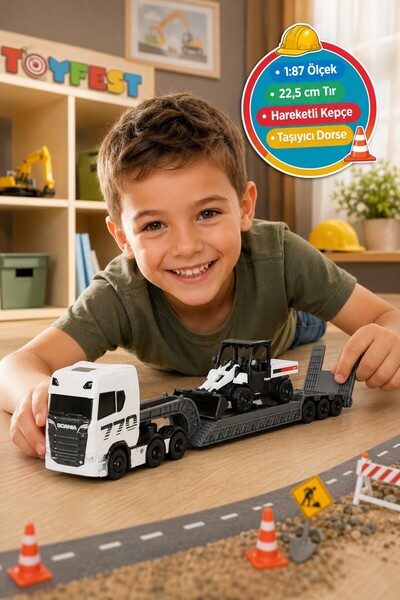 TOYFEST Scania 770 S 1:87 Die-Cast Transporter Truck and Construction Vehicle...