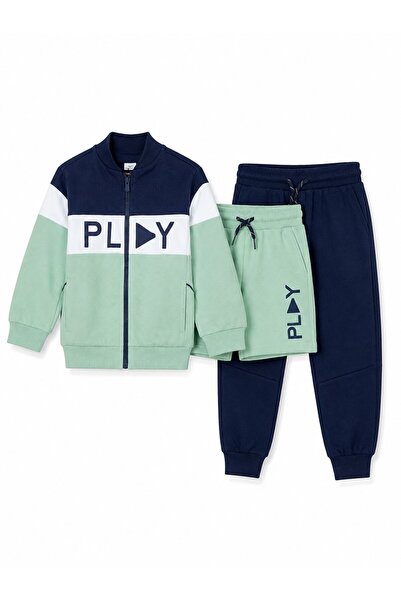 MAYORAL Boys' 3-Piece Tracksuit Set - Zip-Up Sweatshirt, Bottoms, and Shorts ...