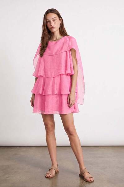 Suziş Kat Kat Volanli Mini Dress Per3452