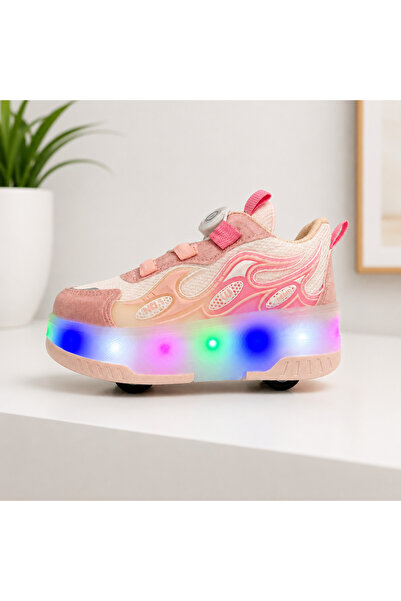 helinaria Işıklı Patenli Çocuk Ayakkabısı 4 Tekerlekli LED Sneaker Kız Erkek ...