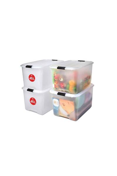 ASTERA Transparent Storage Box Set, Set of 4, 45 Liters