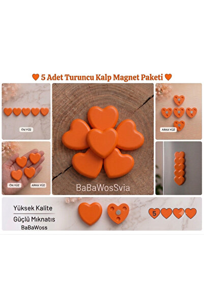 BaBaWoSs 5'li Kalpli Magnet Seti – TURUNCU Fotoğraf ve Not Tutucu, Buzdolabı ...