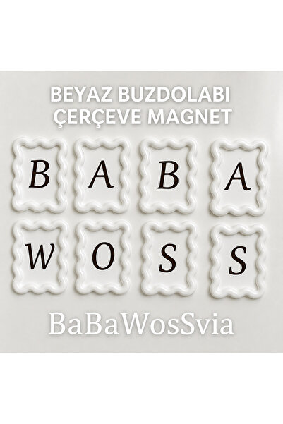 BaBaWoSs Buzdolabı Magnet BEYAZ Çerçeve Figürlü Yüksek Kaliteli Baskı 1 Adet
