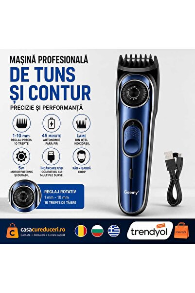 Geemy Mașină Profesională de Tuns și Contur GM-6675, Reglaj 1-10 mm, 10 Trept...