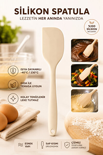 evolis kitchen 1 قطعة ملعقة سيليكون بيضاوية الشكل مقاومة للحرارة ومضادة للالت...