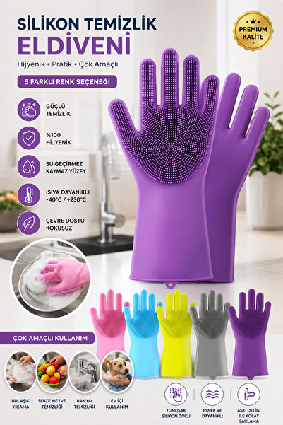 Single Magic Gloves Multi-Purpose Bathroom Toilet Kitchen Dish Cleaning Silic...