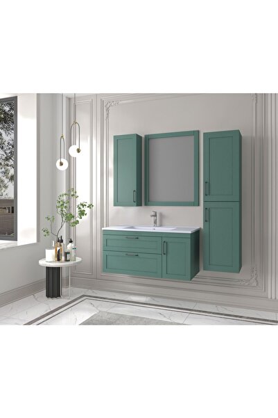 DENKO Beyoğlu 100 cm Beyoğlu Yeşil Banyo Dolabı