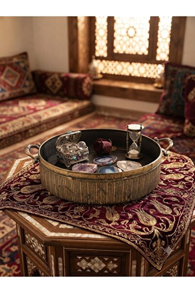 PANALI Pnl-Mg112 L Metal Decorative Tray 45 X 38 X 10 cm