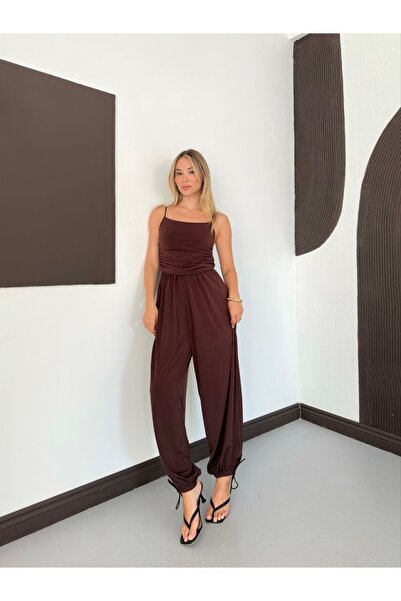 timagna Women's Jumpsuit with Straps, Draped Detail, Elasticized Legs, New Se...