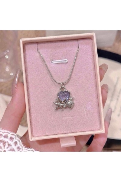 Heda Jewelry قلادة حب حورية البحر - قلادة فولاذية بتصميم الغواصة
