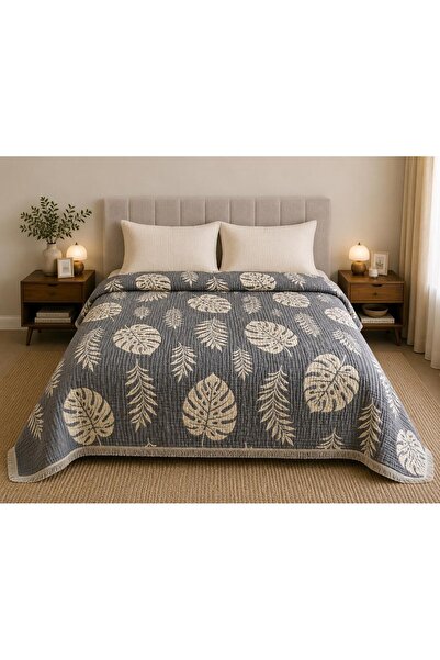 ALMECA HOME COLLECTİON 8 Katlı %100 Pamuklu Çift Kişilik Müslin Yatak Örtüsü ...