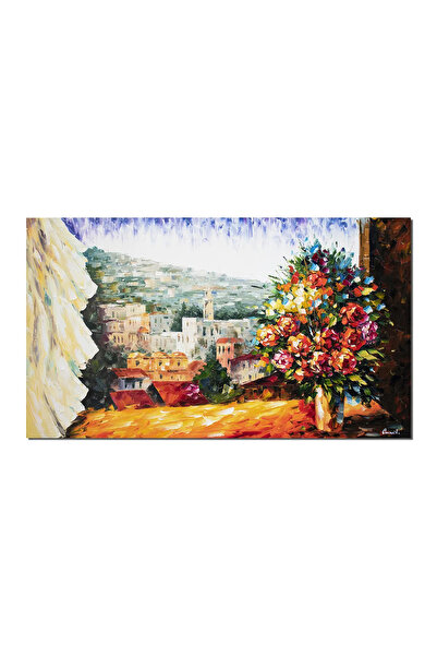 artnova Tablou peisaj citadin pictat manual, Te astept cu un buchet de tranda...