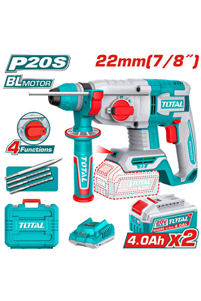 TOTAL Drill Hilti 20V 26mm Plastic Case with Extra Battery and Charger Trhli2...