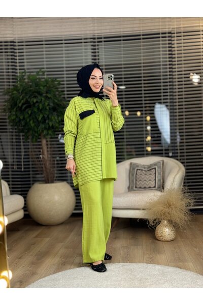 ALANURMODA 9657 Line Piece Set Green