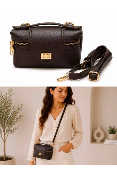 Mervişim Aksesuar Women's Bitter Brown Mini Trend Stylish Design Hand and Sho...