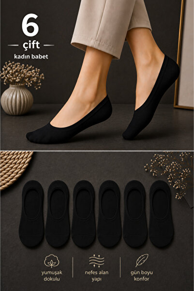 ck socks 6 Pairs of Black Women's Ballerina Socks |   Cotton, Breathable, Ant...