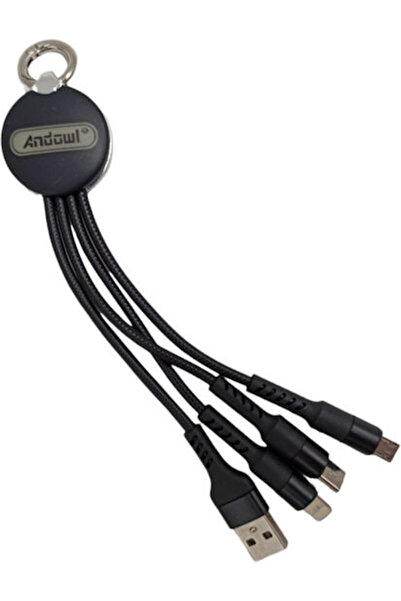 Andowl Q-C18 Πλεγμένο καλώδιο USB σε Lightning / Type-C / micro USB 0.2μ (Q-C18)