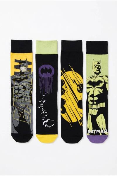 DC COMICS Licensed Batman Men's Socks 4-Pack Adult Cotton Socks Daily Socks G...