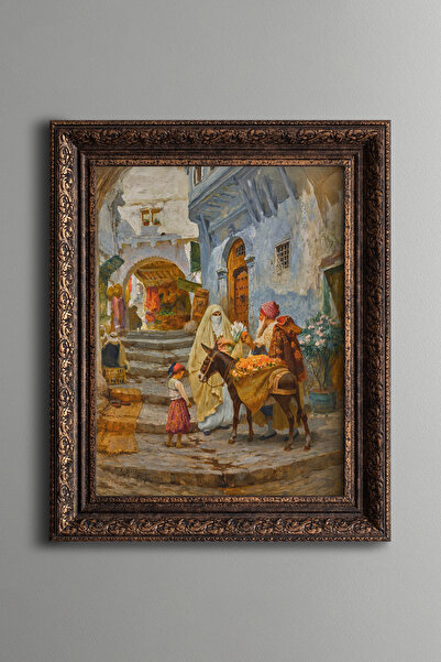epiqart Seller with a Donkey on the East Bazaar - Vintage Patterned Painting ...