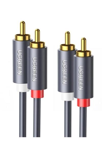 Ugreen Cablu audio AV104 2 x RCA la 2 x RCA, 1,5m, Gri