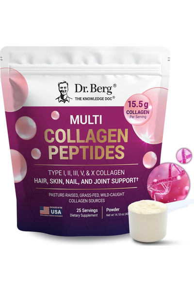 Dr. Berg Nutritionals Multi Collagen Peptides Powder Types I, II, III, V, X -...