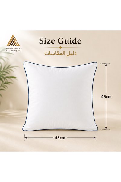 Arabian Threads Decorative Cushions 45x45 cm - Microfiber Filled - Blue Brim - Pack of 8