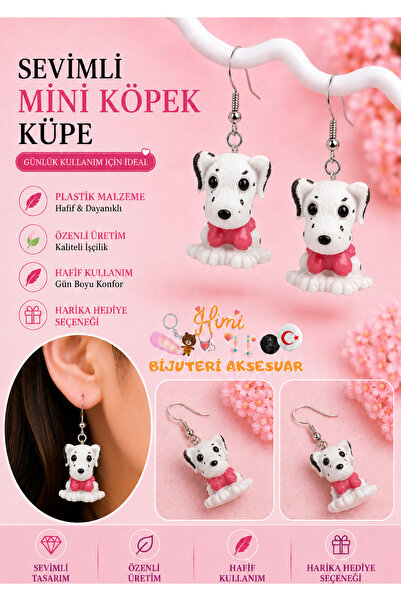 himi bijuteri aksesuar Cheerful Cute Dalmatian Dog Animal Figured Dangle Earr...